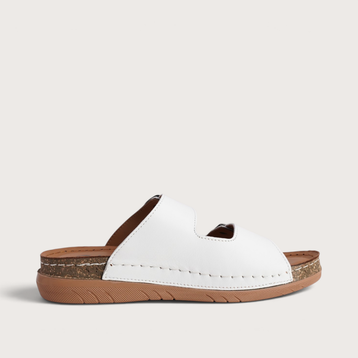 Cody White Leather Sandals