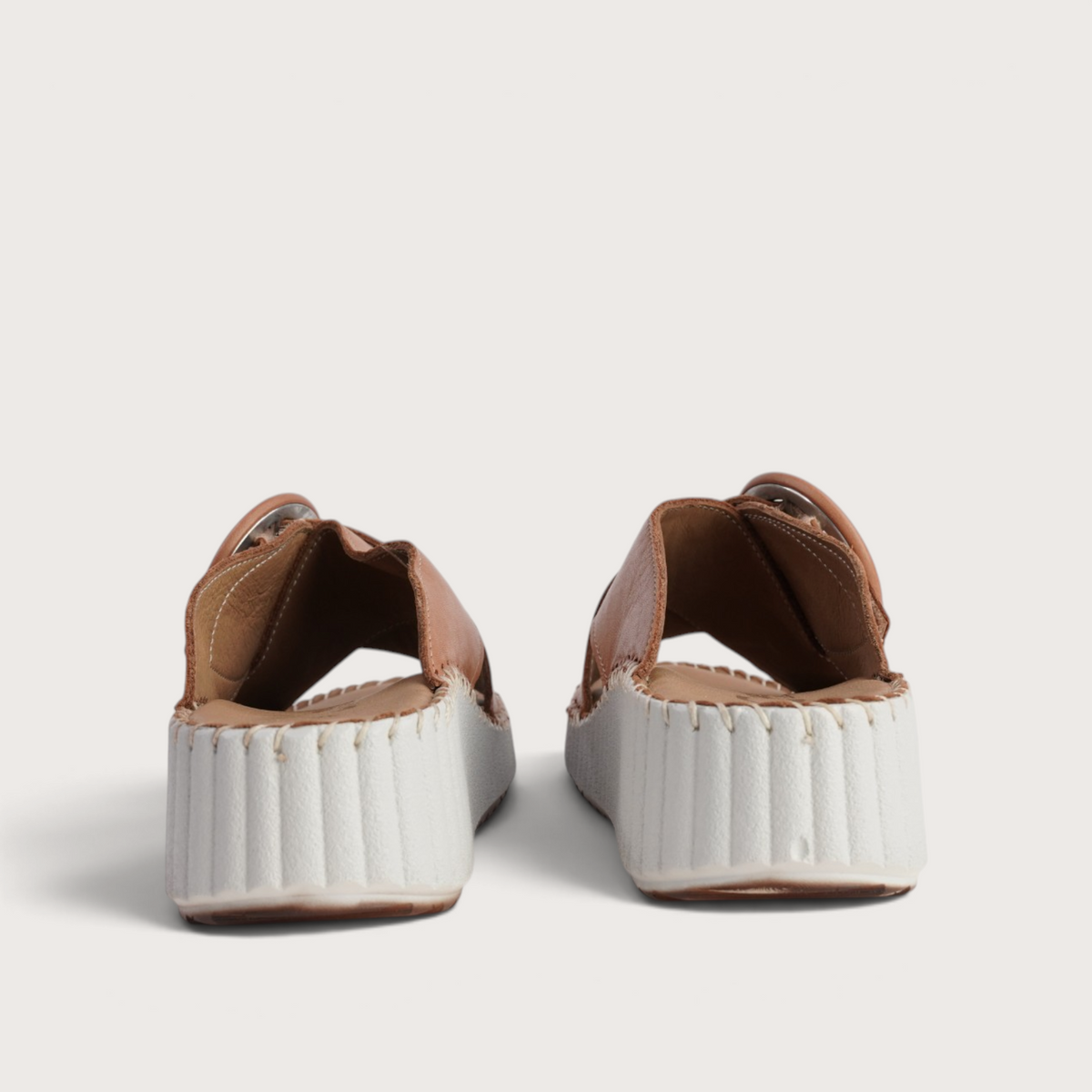 Torch Tan Leather Slides