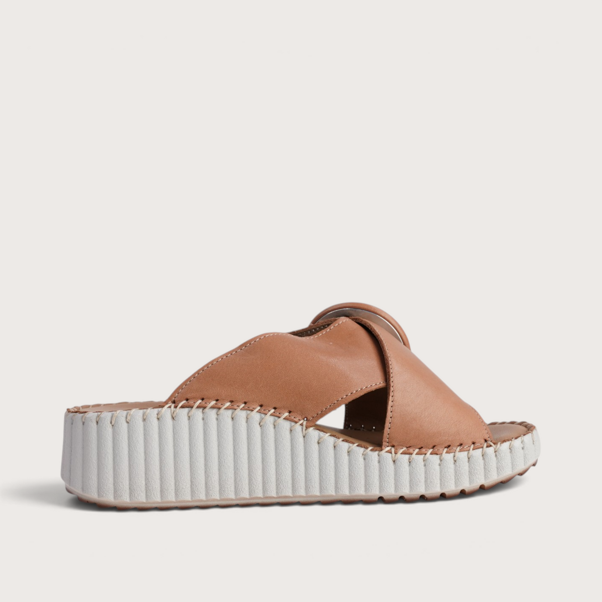 Torch Tan Leather Slides