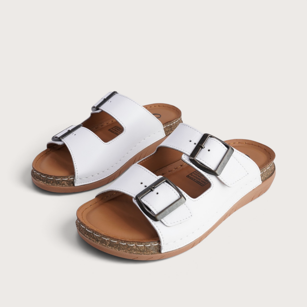 Cody White Leather Sandals