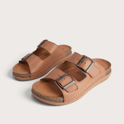 Cody Tan Leather Sandals