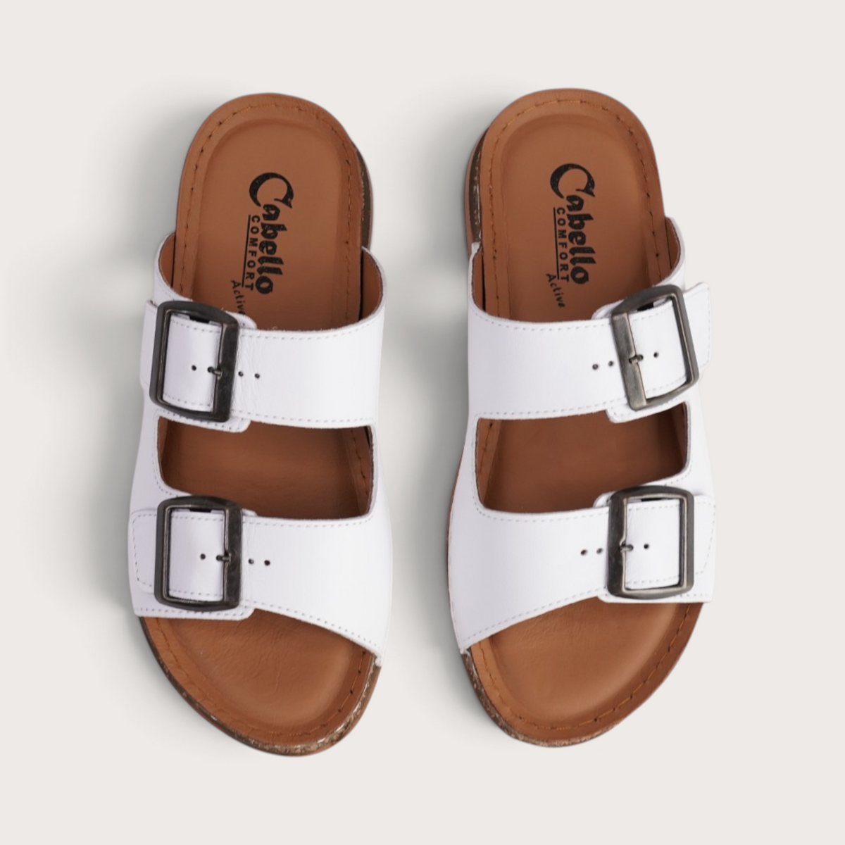 Cody White Leather Sandals