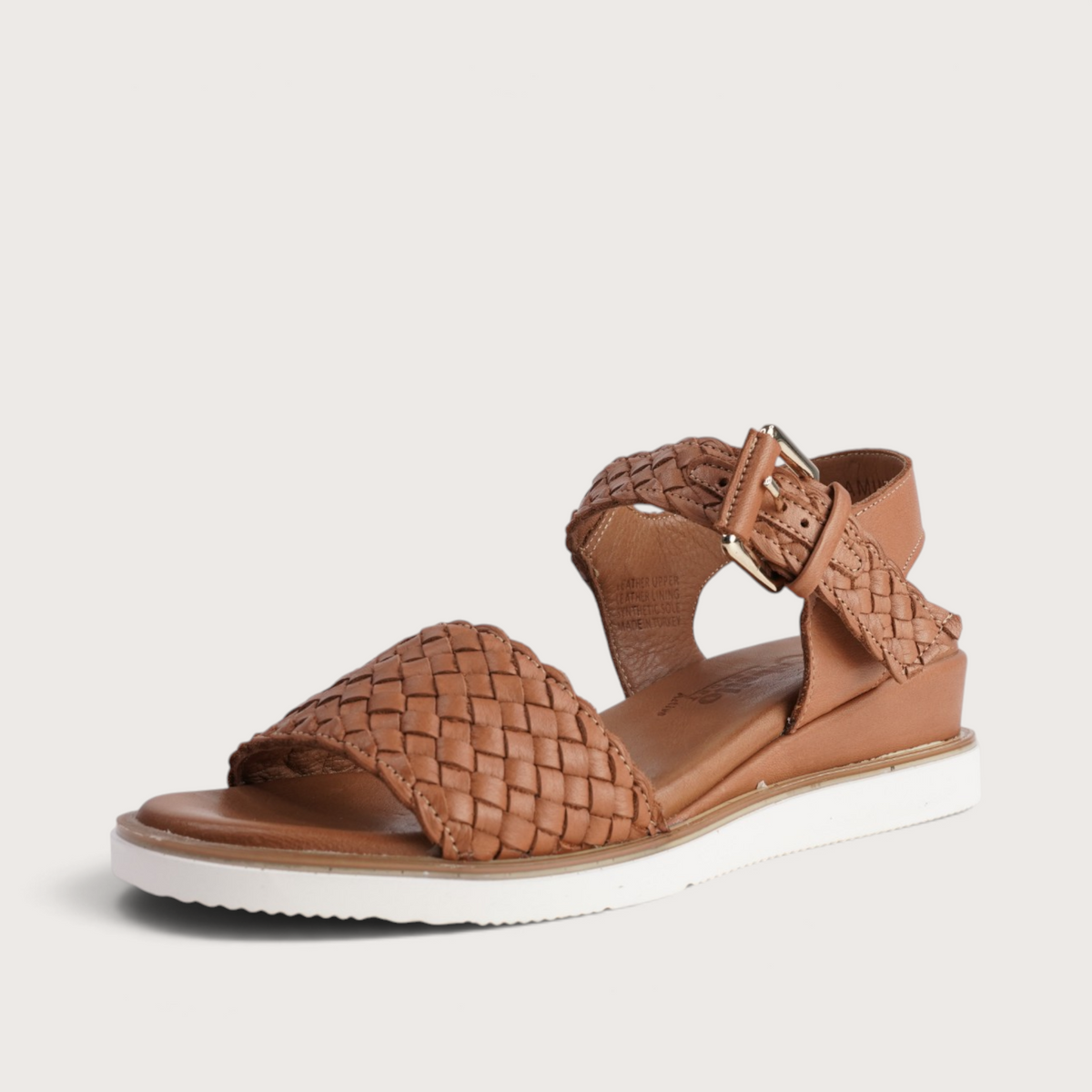Amine Tan Leather Sandals