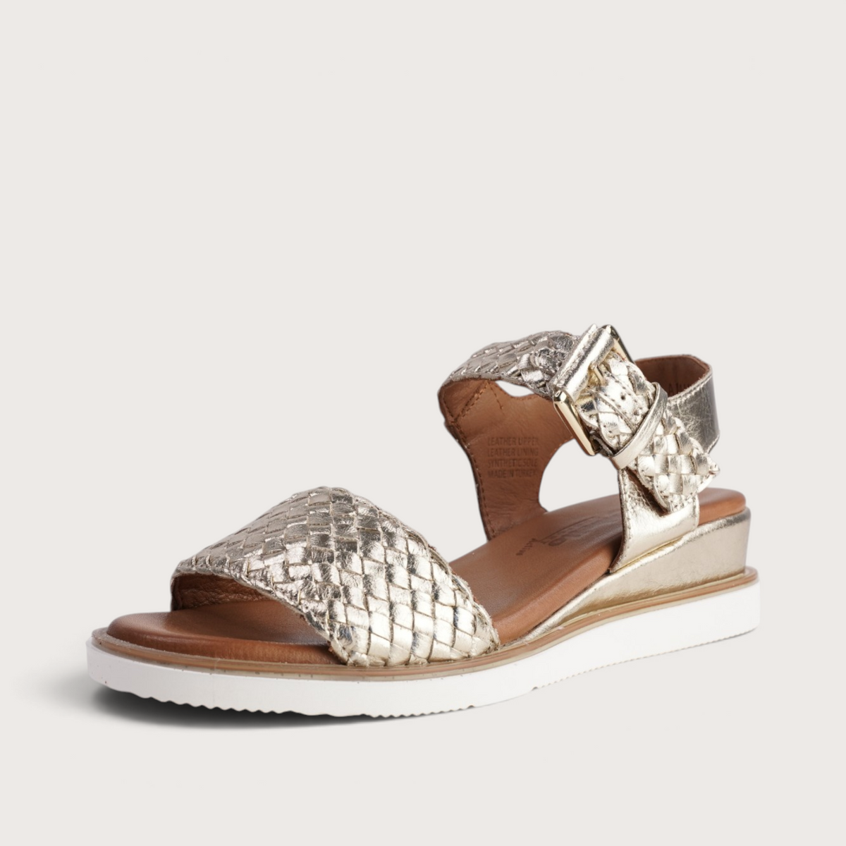 Amine Gold Leather Sandals