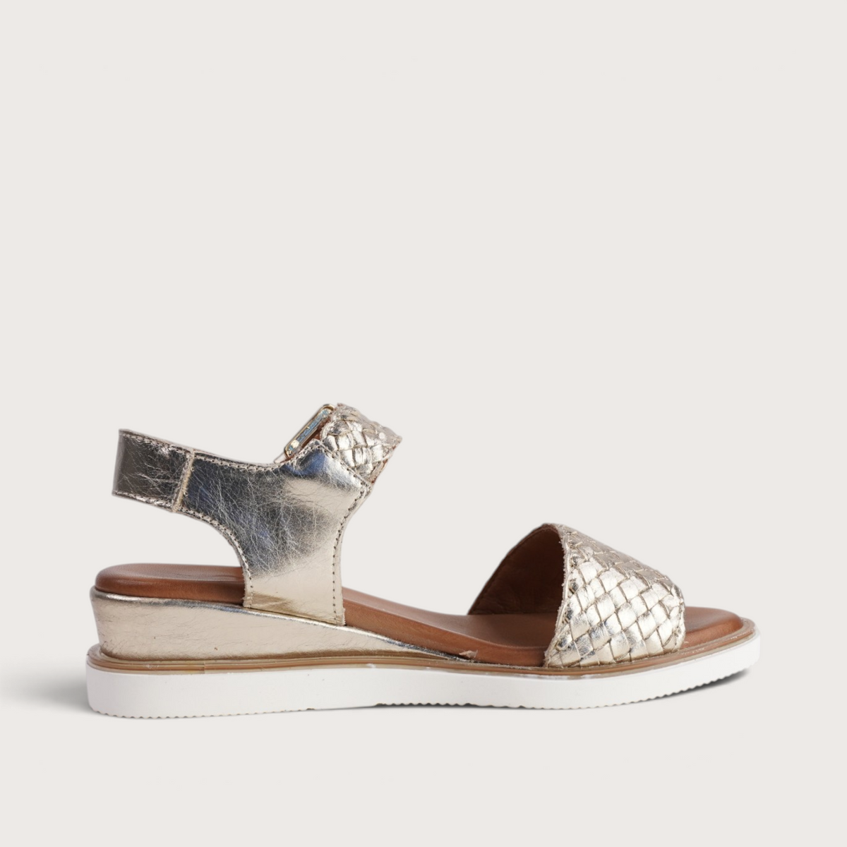 Amine Gold Leather Sandals