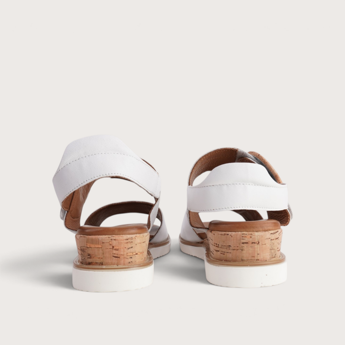 Aspire White Leather Sandals