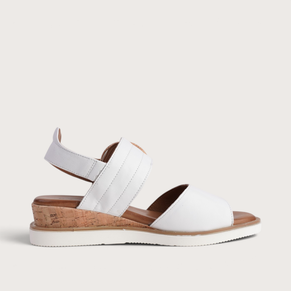 Aspire White Leather Sandals