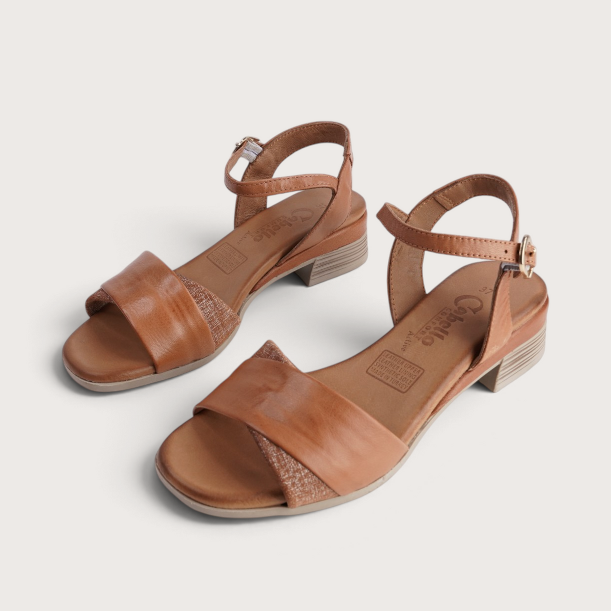 Aven Tan Leather Sandals