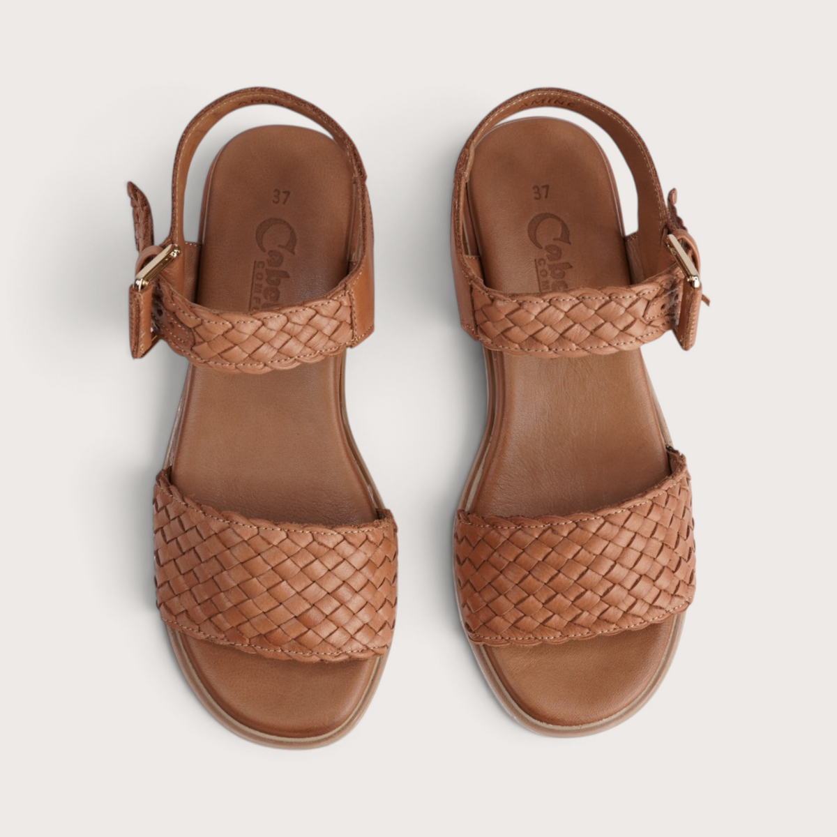 Amine Tan Leather Sandals