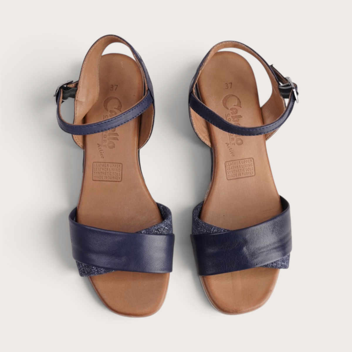 Aven Navy Leather Sandals