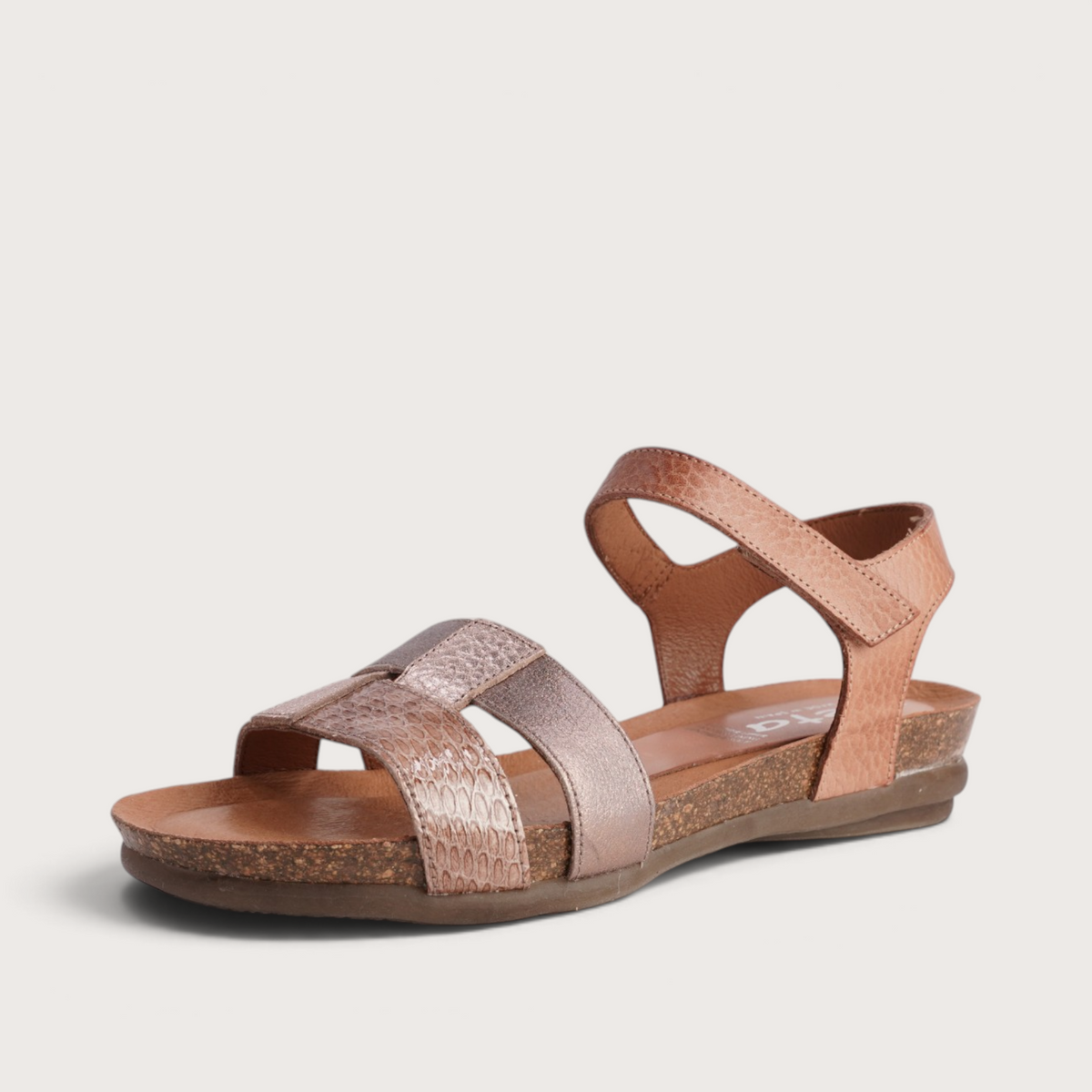 Rollo Rose Gold Multi Leather Sandals