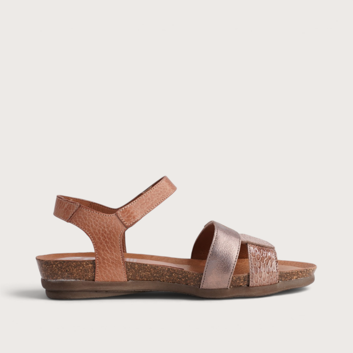 Rollo Rose Gold Multi Leather Sandals