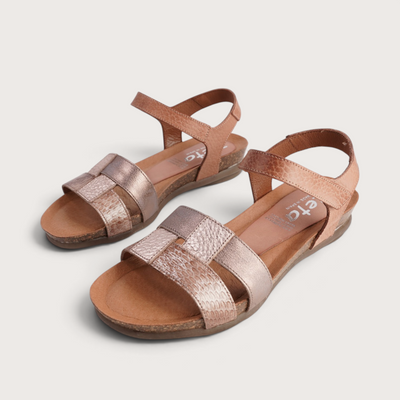 Rollo Rose Gold Multi Leather Sandals