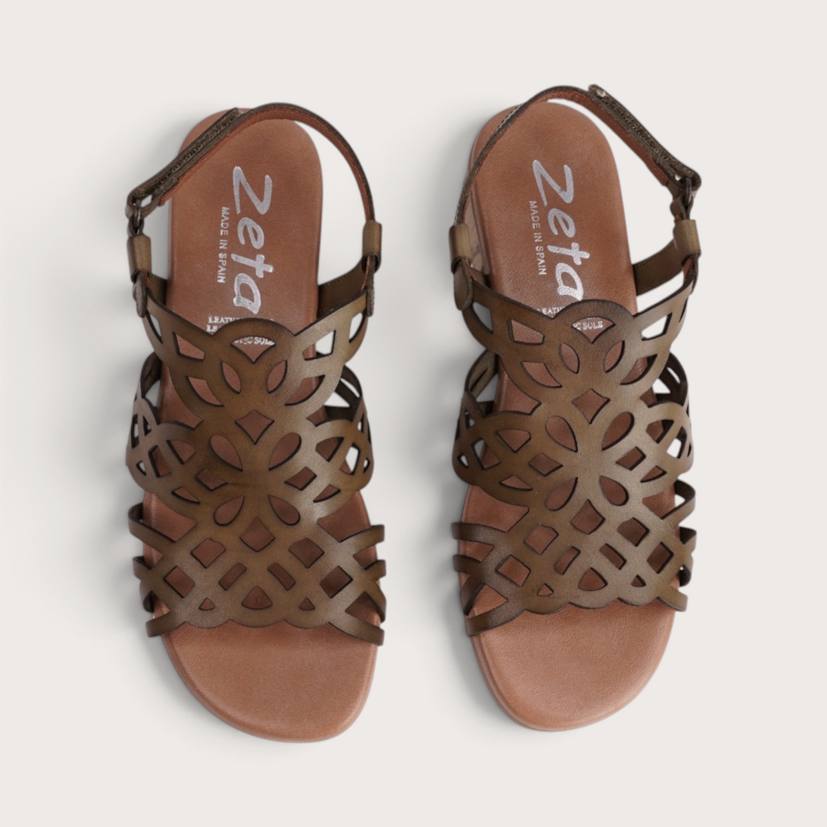 Hilite Khaki Leather Sandals