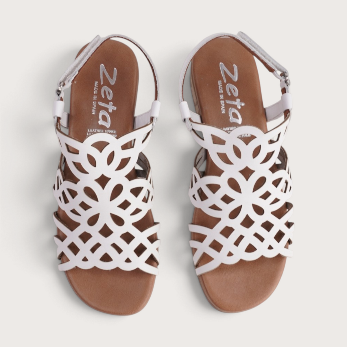Hilite White Leather Sandals