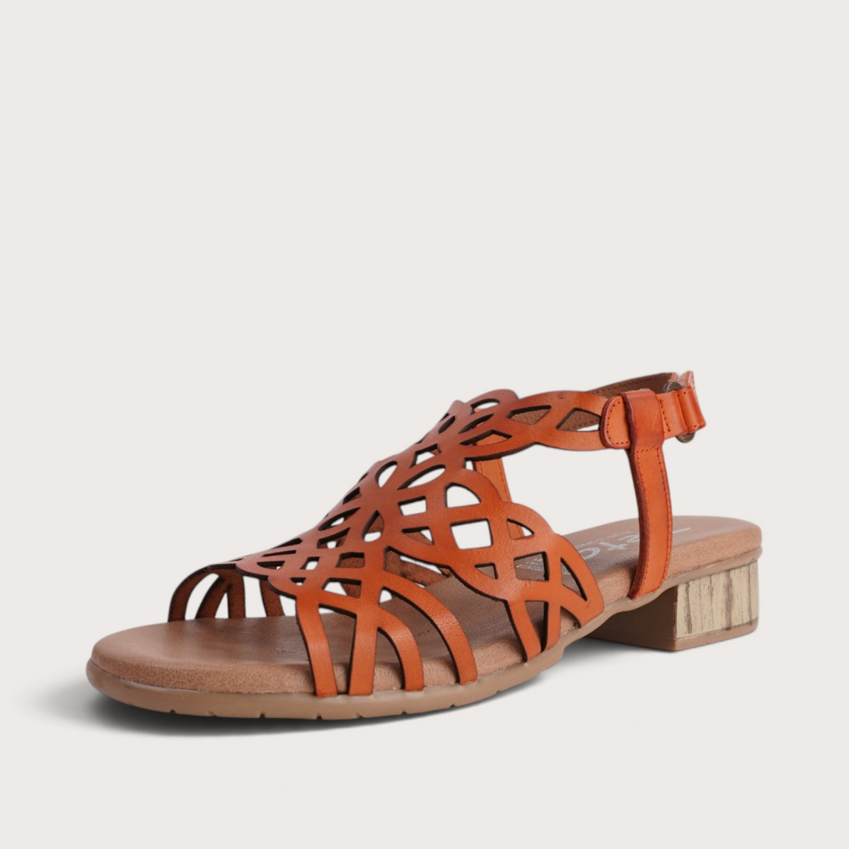 Hilite Naranja Leather Sandals