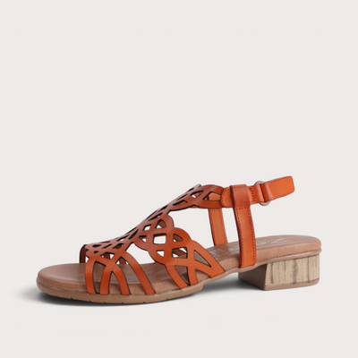 Hilite Naranja Leather Sandals