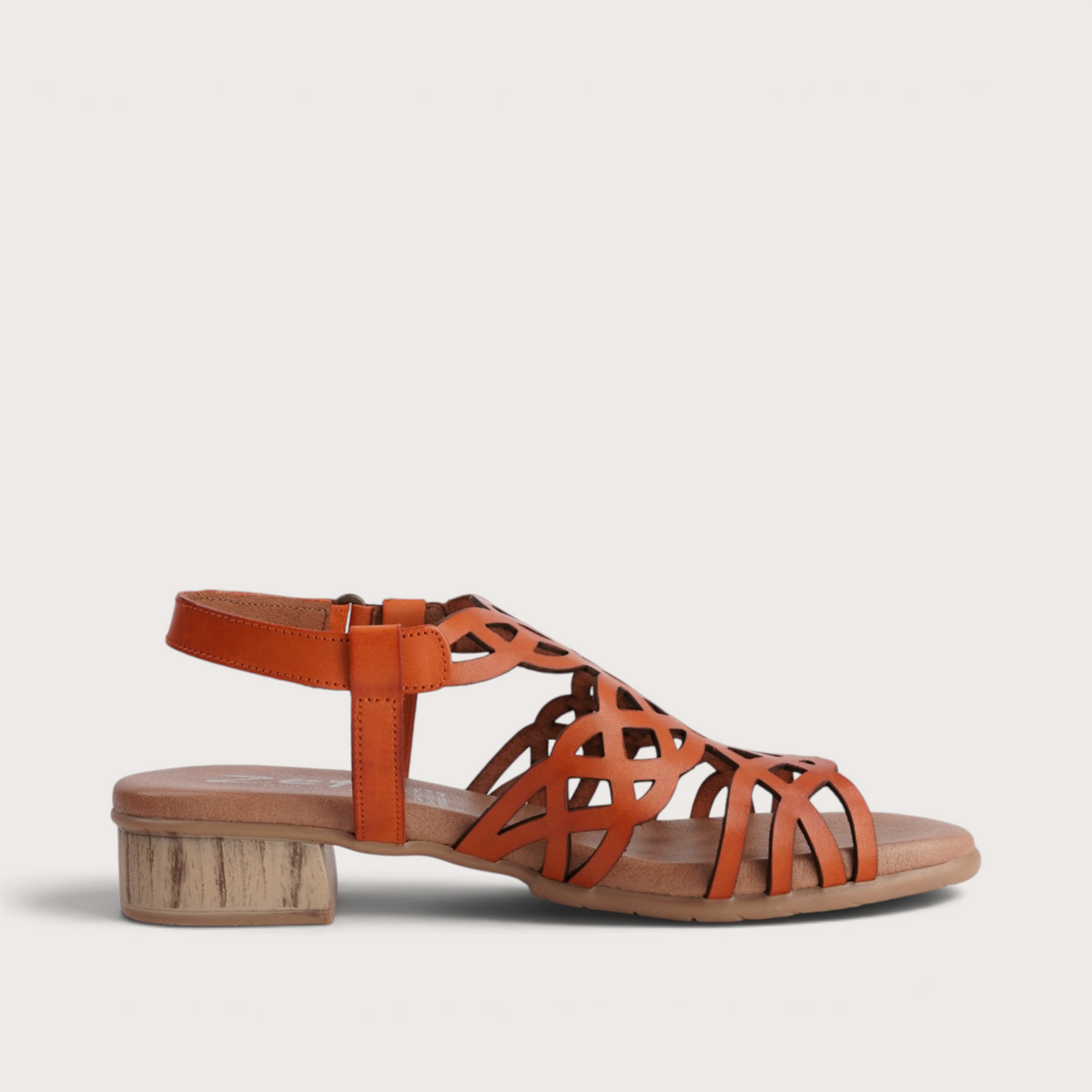Hilite Naranja Leather Sandals