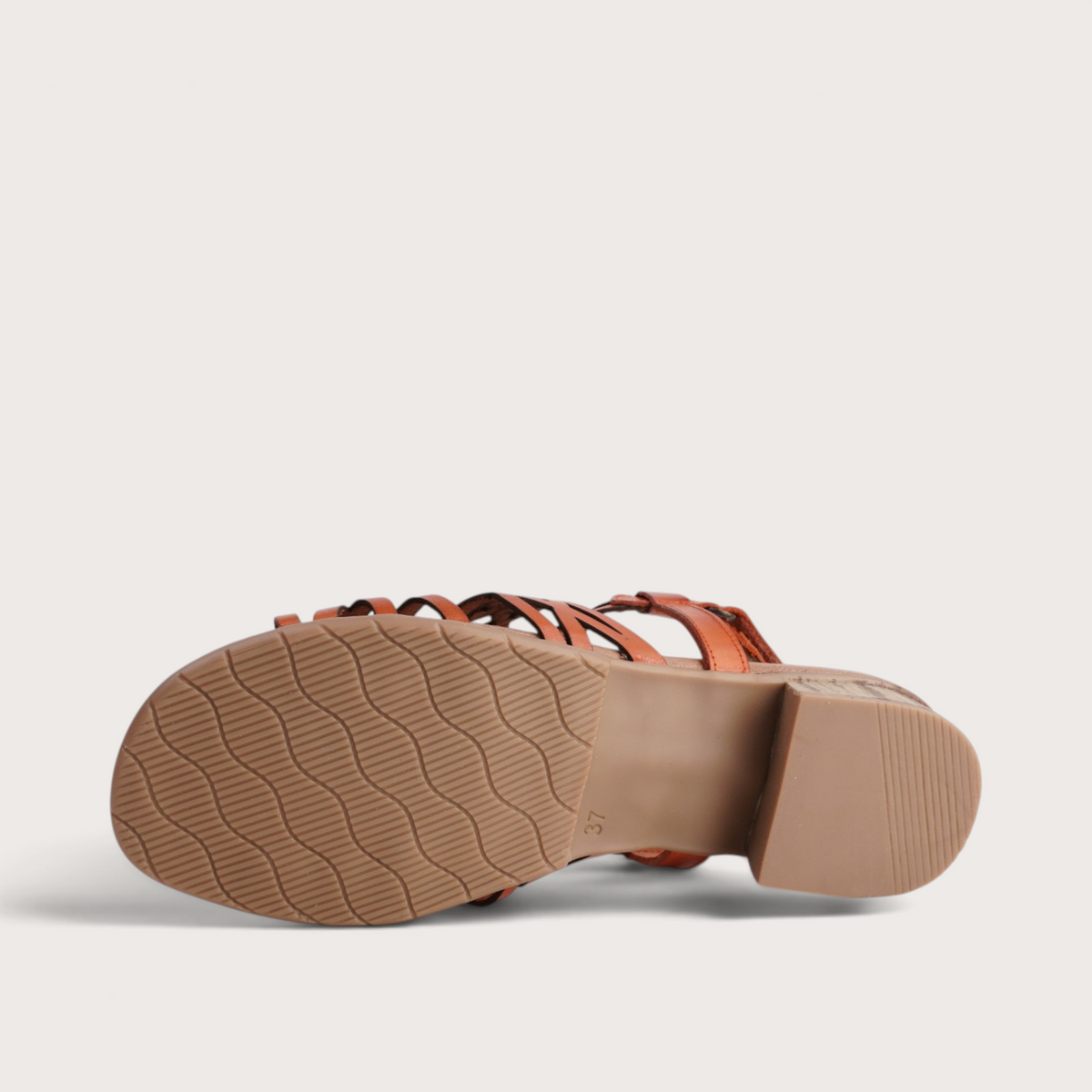 Hilite Naranja Leather Sandals