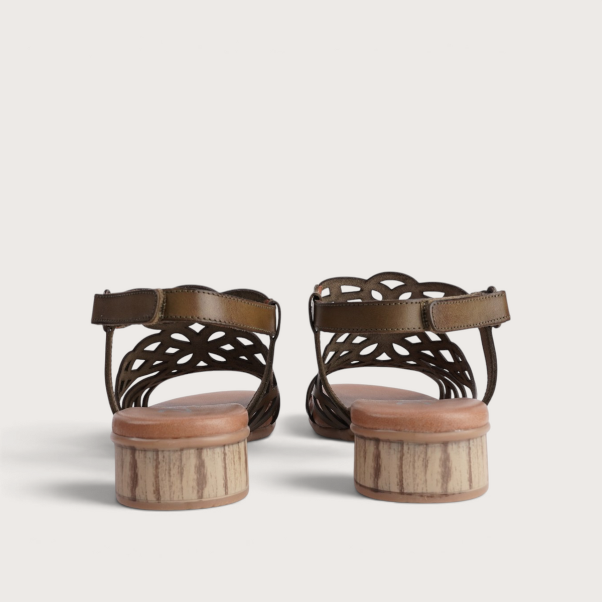 Hilite Khaki Leather Sandals