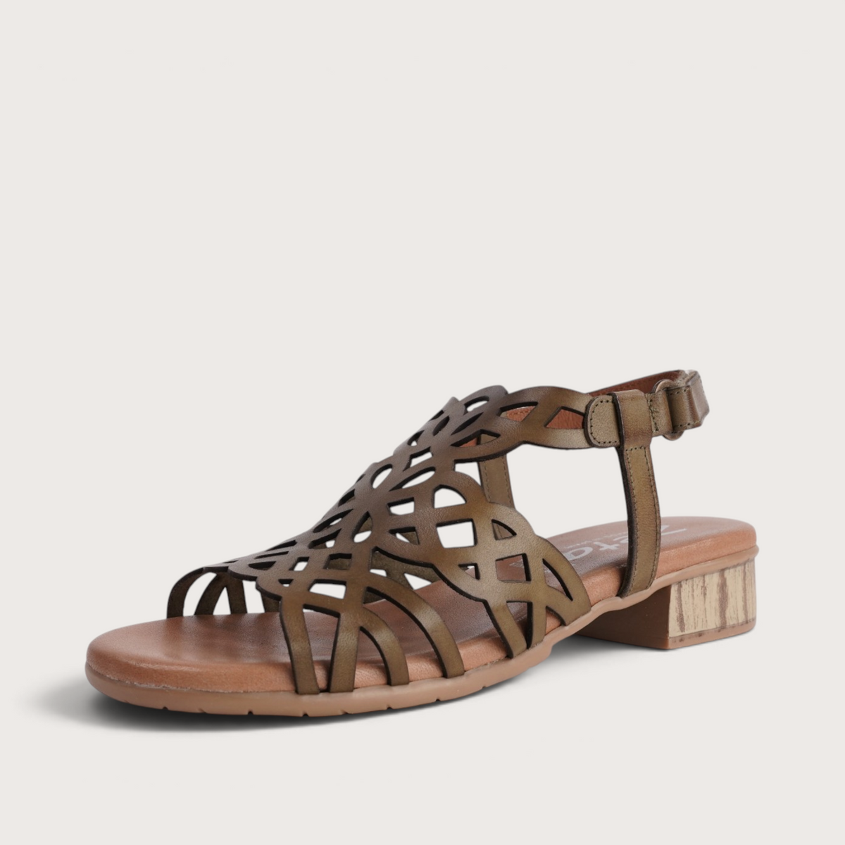 Hilite Khaki Leather Sandals