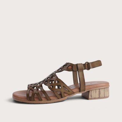 Hilite Khaki Leather Sandals