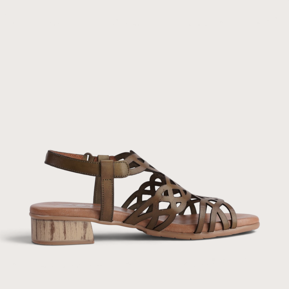 Hilite Khaki Leather Sandals