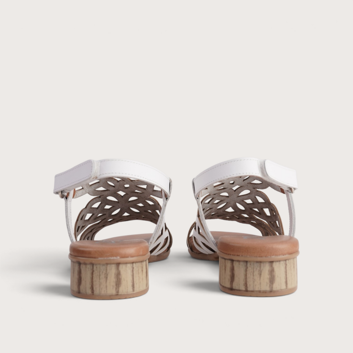 Hilite White Leather Sandals
