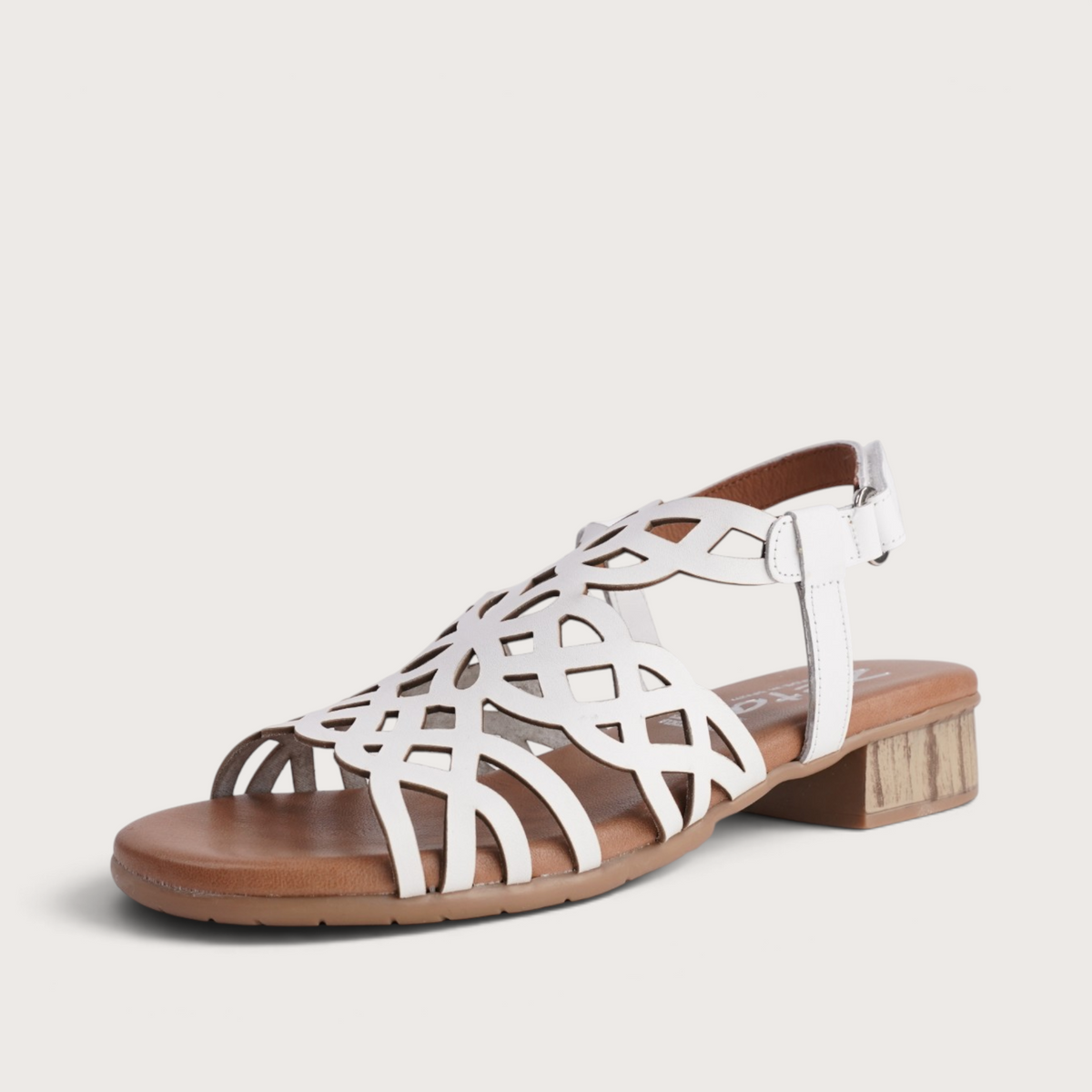 Hilite White Leather Sandals