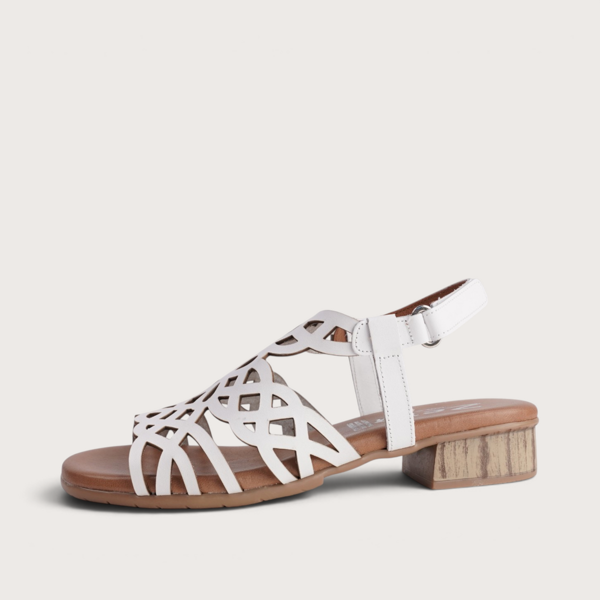 Hilite White Leather Sandals
