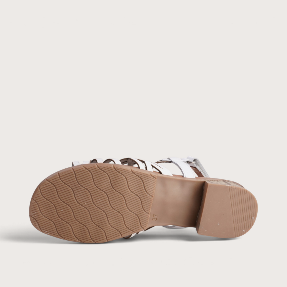Hilite White Leather Sandals