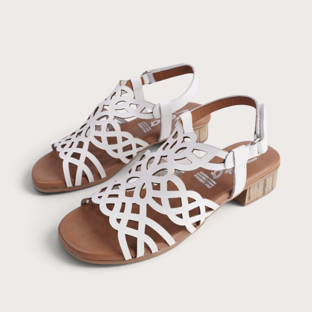 Hilite White Leather Sandals