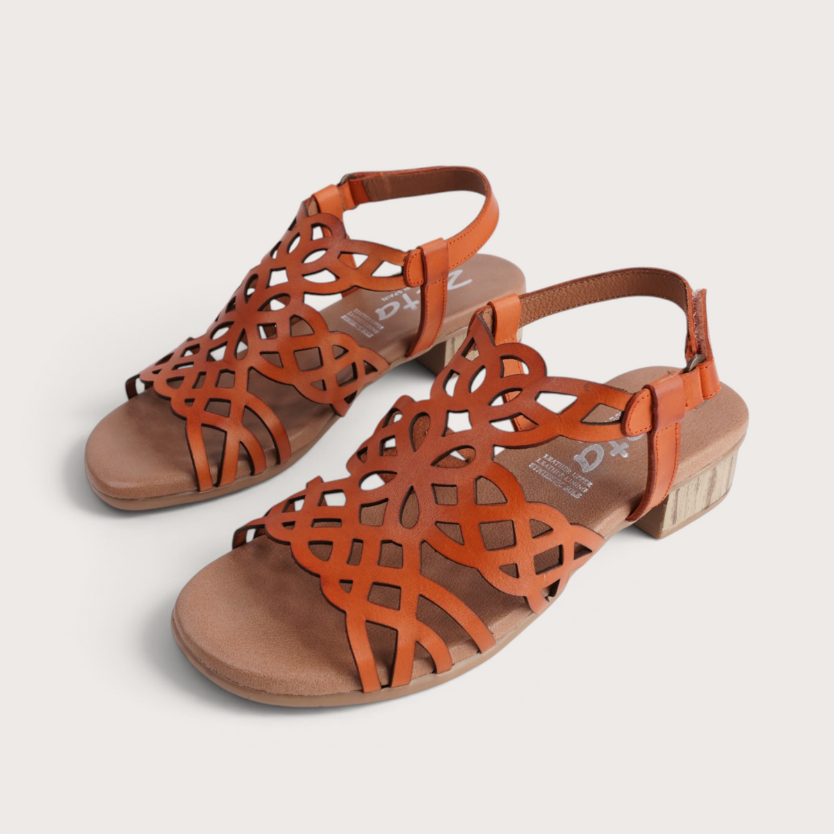 Hilite Naranja Leather Sandals