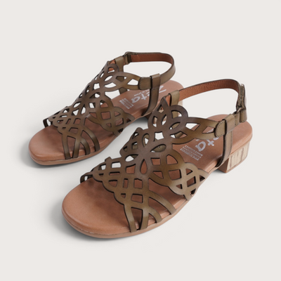 Hilite Khaki Leather Sandals