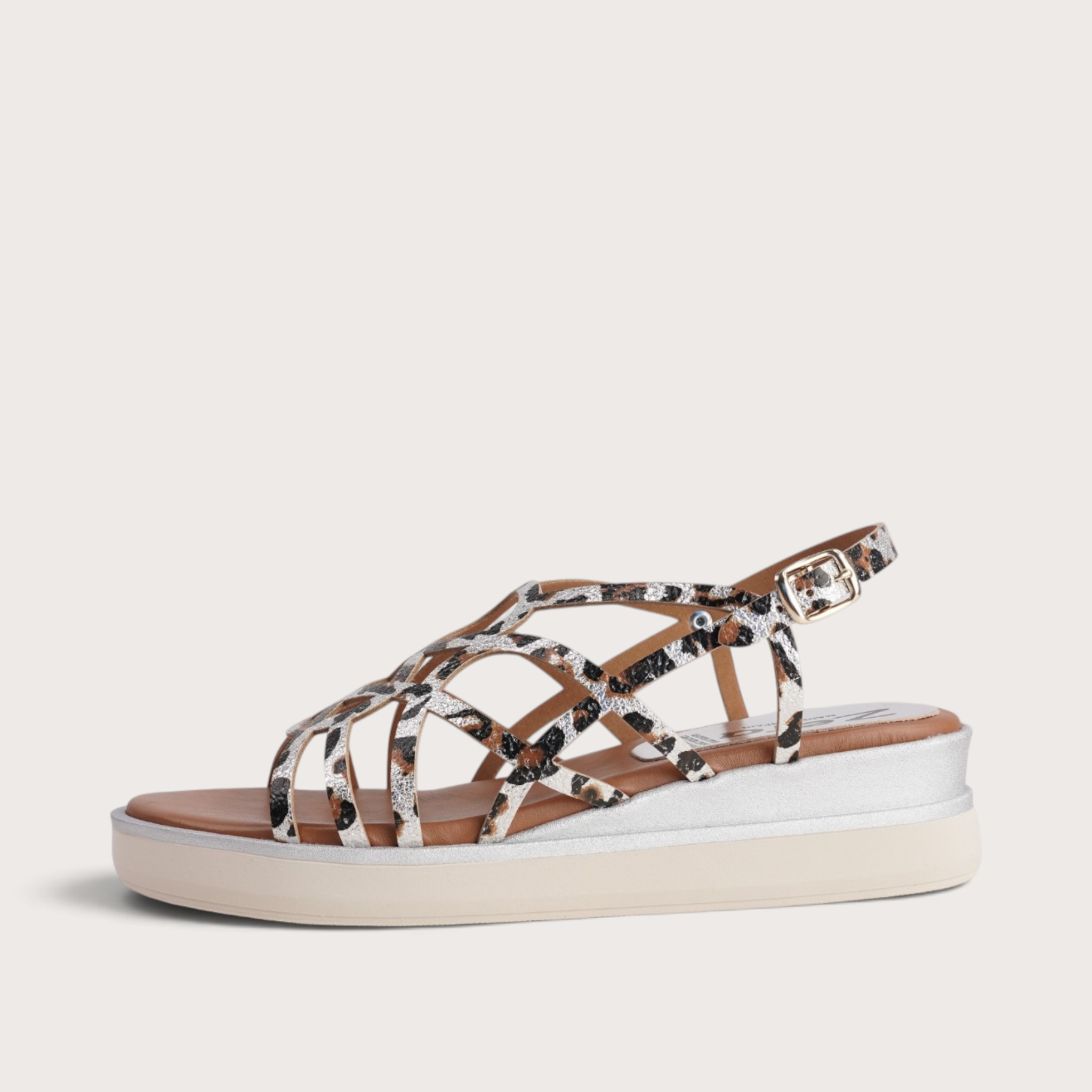 Dessert Plata Leopardo Leather Wedges