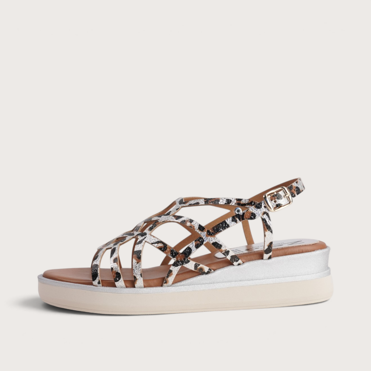 Dessert Plata Leopardo Leather Wedges