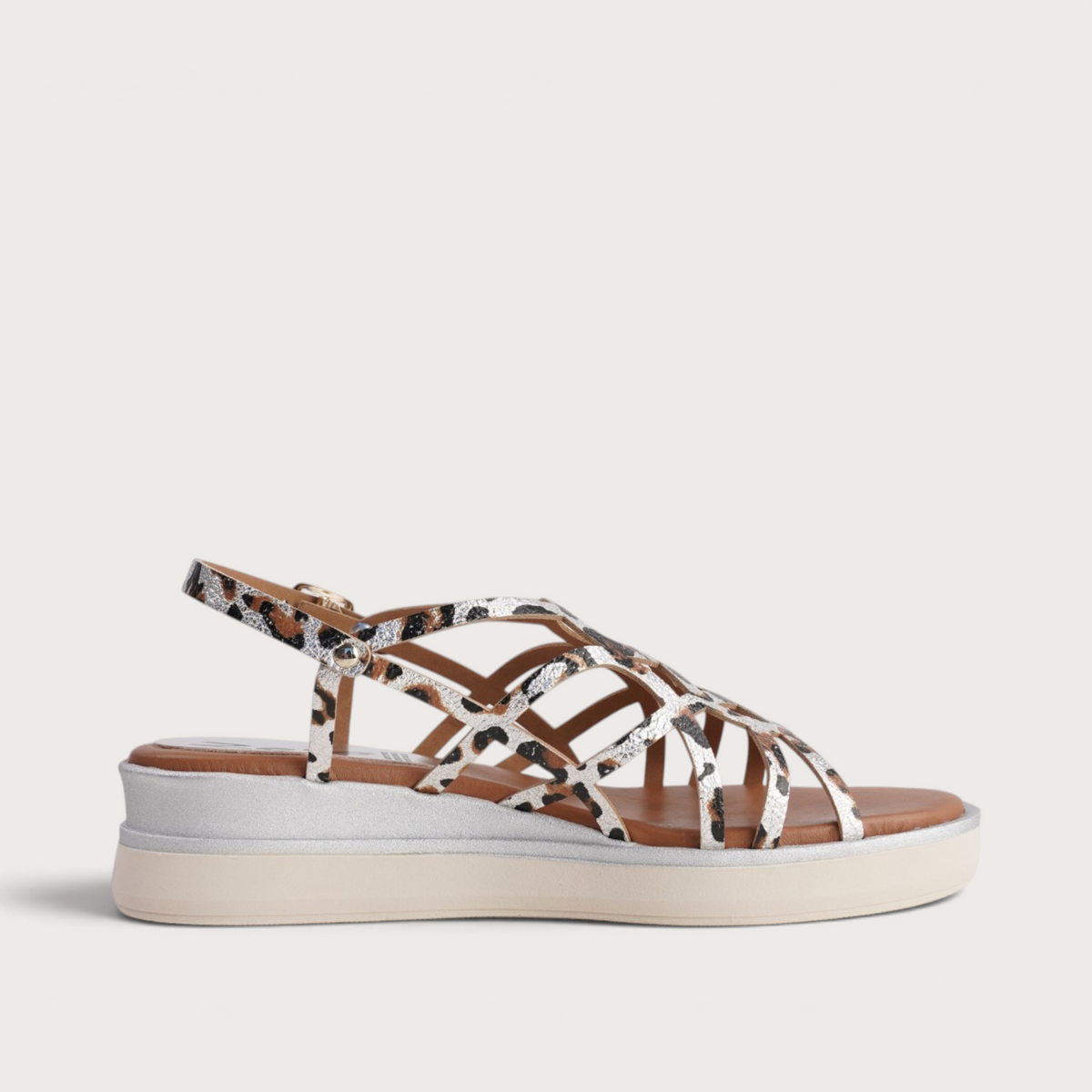 Dessert Plata Leopardo Leather Wedges