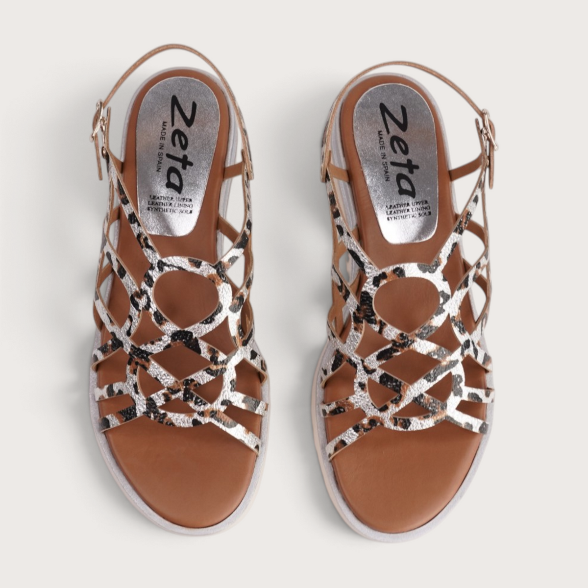 Dessert Plata Leopardo Leather Wedges