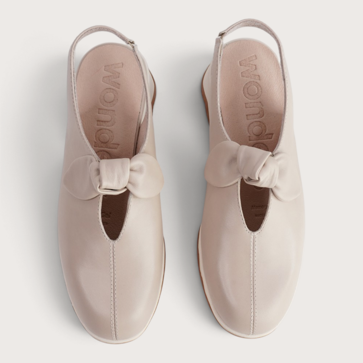 Claudia Beige Leather Flats