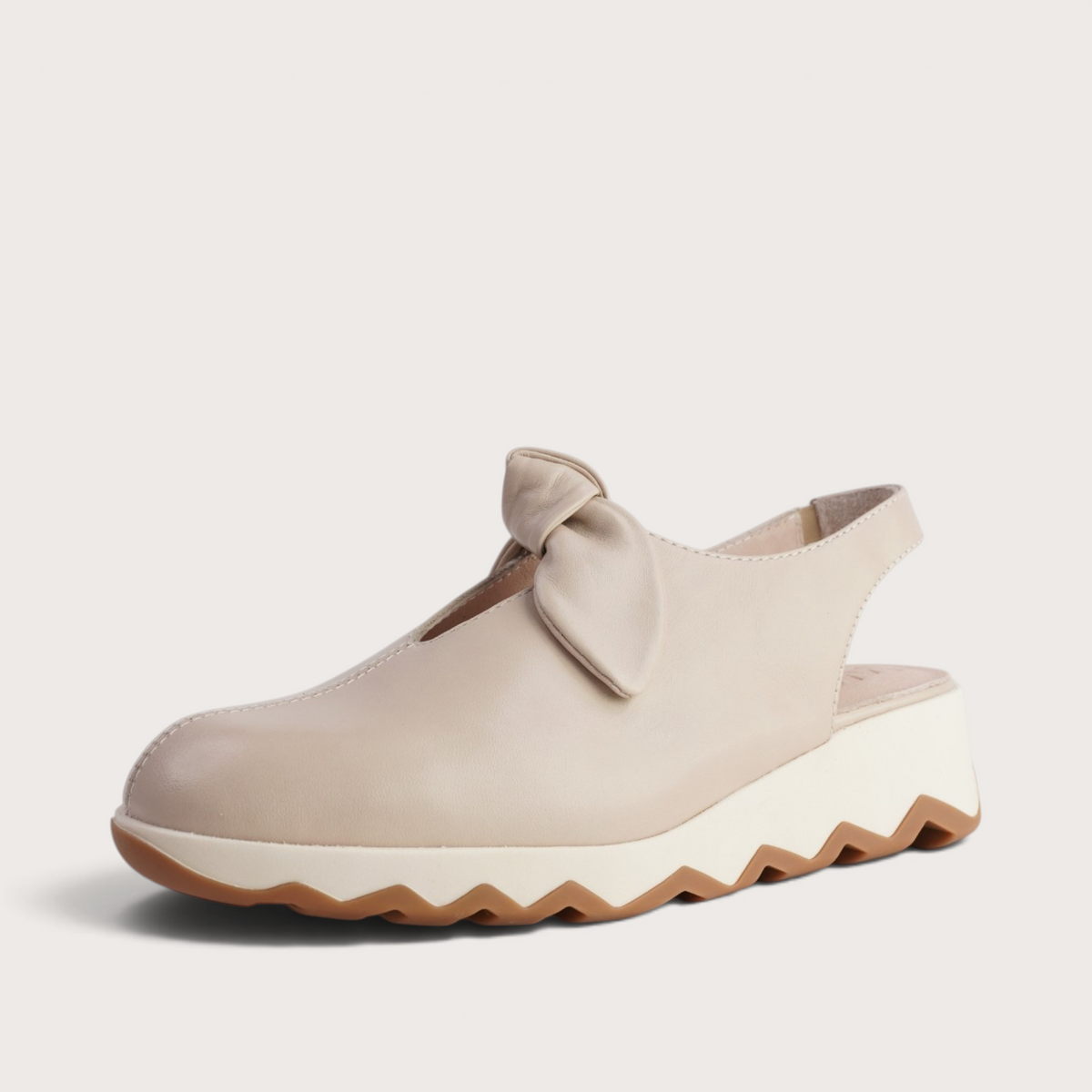 Claudia Beige Leather Flats