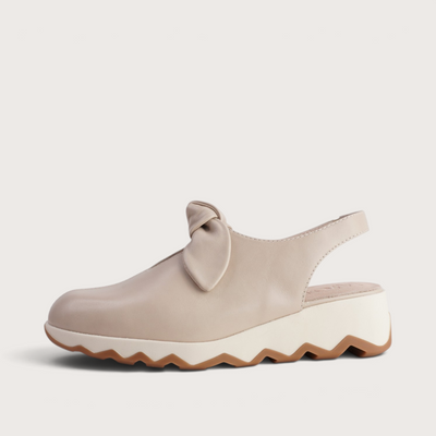Claudia Beige Leather Flats