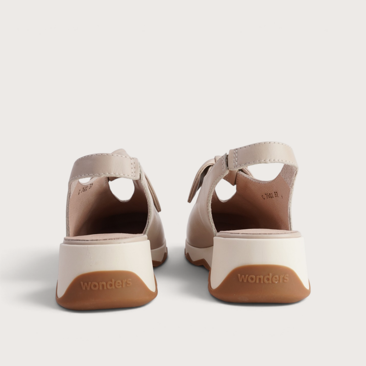Claudia Beige Leather Flats
