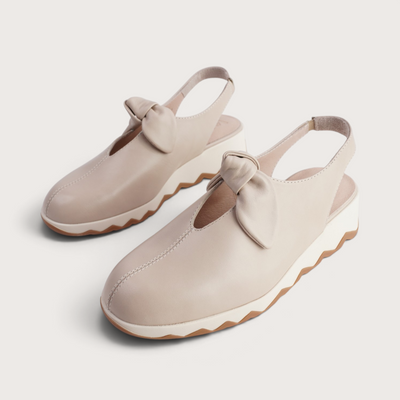 Claudia Beige Leather Flats