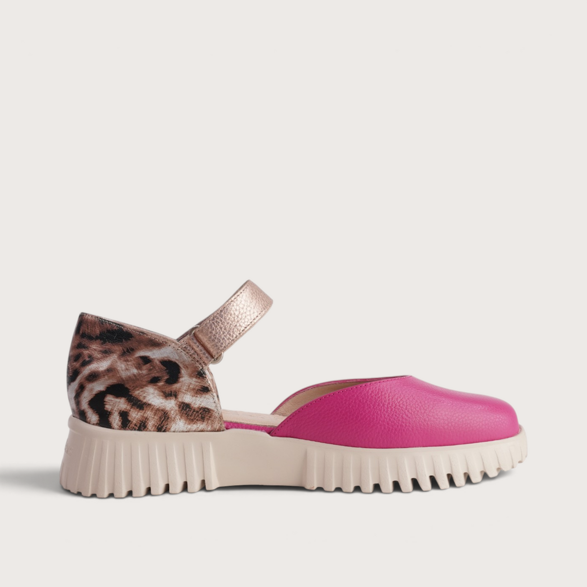 Alcoy Fuxia/ Rose Multi Leather Flats