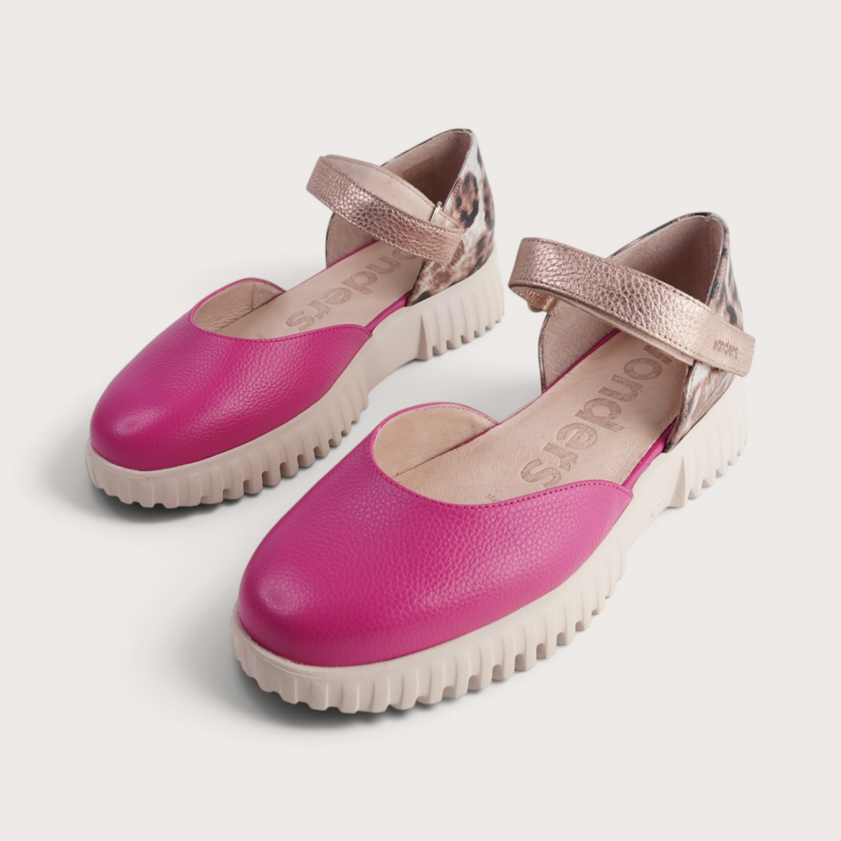 Alcoy Fuxia/ Rose Multi Leather Flats