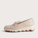 Calpe Beige Patent Leather Flats