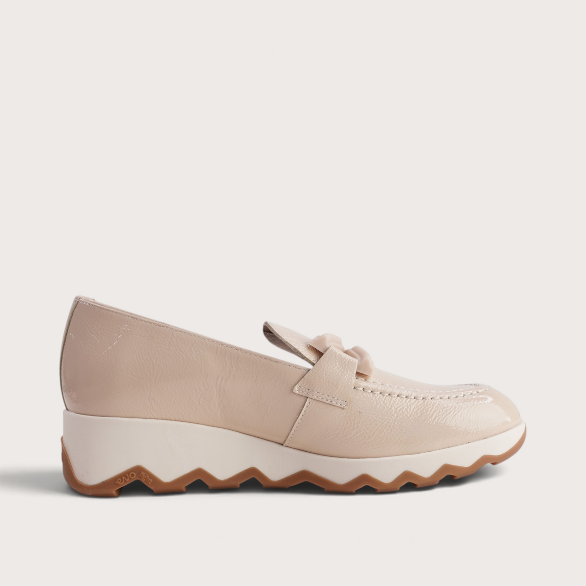 Calpe Beige Patent Leather Flats