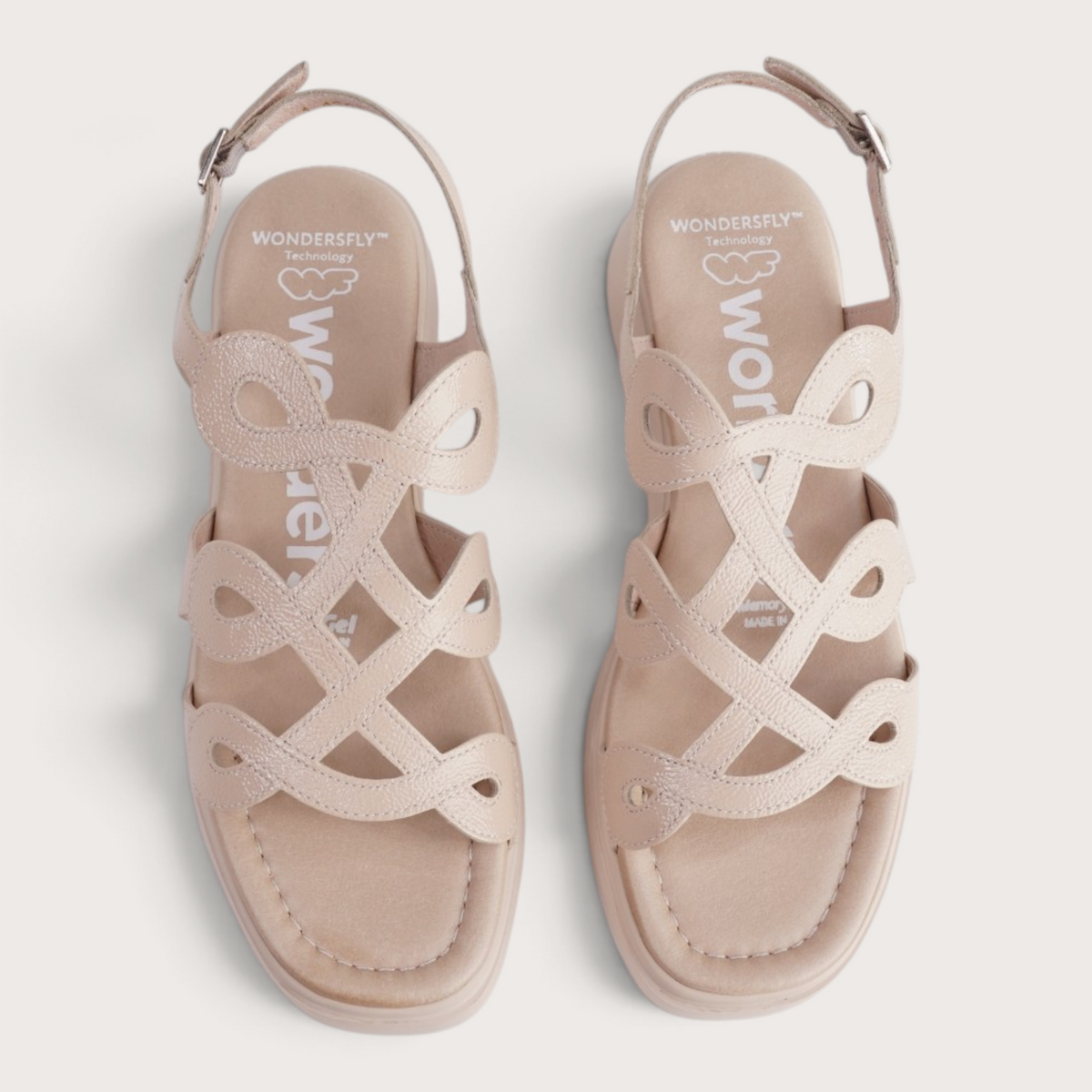 Avila Beige Patent Leather Sandals