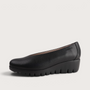 Caroline Black/ Black Leather Flats