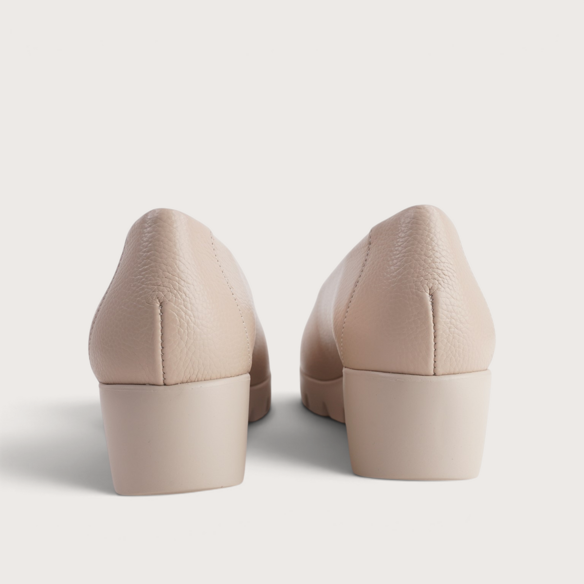 Caroline Beige Leather Flats
